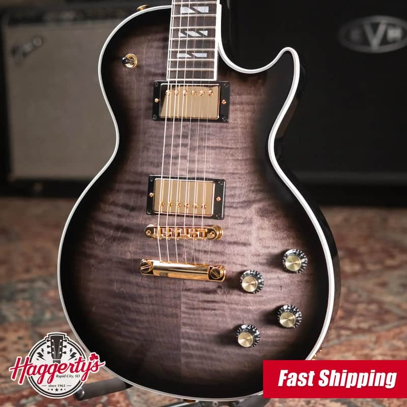 Gibson Les Paul Modern Supreme Electric Guitar - Trans Ebony with Hardshell Case