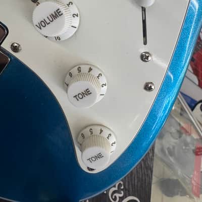 Assassin Stratocaster style electric guitar. - Blue Sparkle. image 10