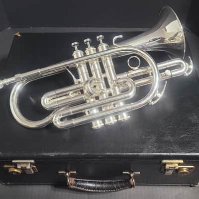 Getzen Eterna PRO Eterna 800S Silver L B Cornet, M/P 's and hardcase  Case  Silver Plate image 11