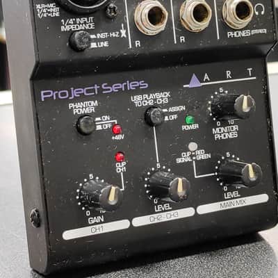 ART USB Mix Project Series 3-Channel Mic/Line Mixer with USB Interface 2013 - Present - Black image 2
