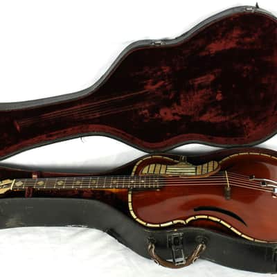 Wilkanowski Airway Arch Top Hollow Body Guitar w/HSC Serial # 2 1930's Sunburst image 2