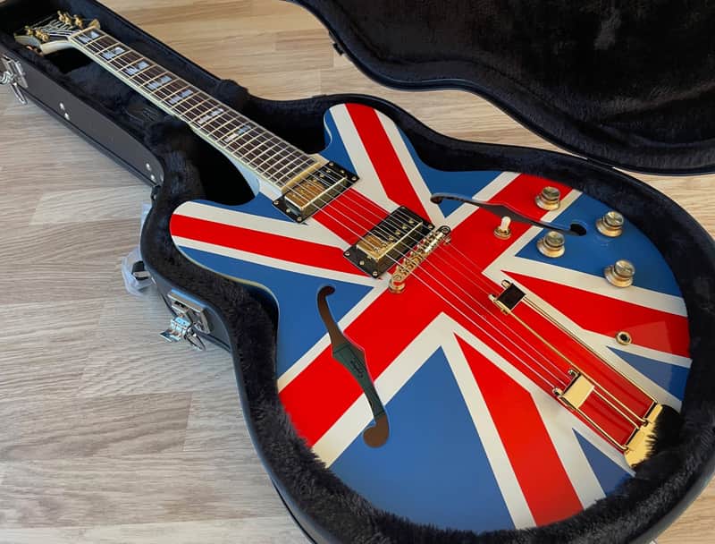 TPP Noel Gallagher "Union Jack" Custom Modified Epiphone Sheraton II Oasis Tribute - Mini Humbuckers image 1
