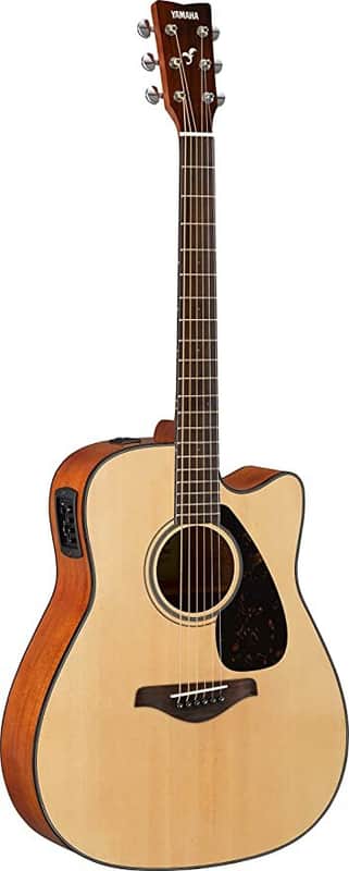 Yamaha FGX800C  Dreadnought Acoustic Guitar Solid Spruce Top Nato/Okume Back and Sides w/ Cutaway and EQ - Natural image 1
