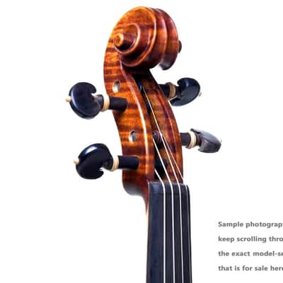 Cecilio 4/4 Advanced to Professional Level Violin Featuring Aged 7 Years+ Select Solid Spruce Top Highly Flamed One-Piece Maple Back and Sides, Real Ebony Components, Brazilwood Bows, Hand-Rubbed... image 5