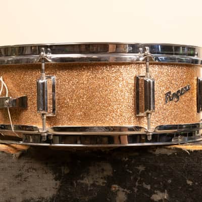 1960s Rogers 5x14 Powertone Champagne Snare Drum image 8