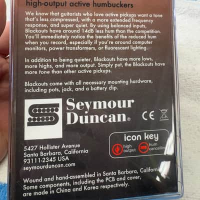 NEW Seymour Duncan AHB-1s Blackouts Humbucker Set 2010s - Black image 2