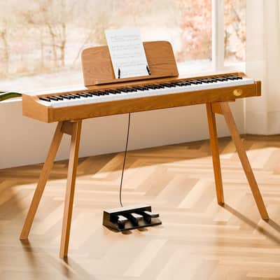 Piano keyboard 88 Key Weighted Keys: keyboard Piano 88 Key Weighted Full Size Keyboard Premium Sound MIDI Headphone Jack Triple Pedal Compact image 1