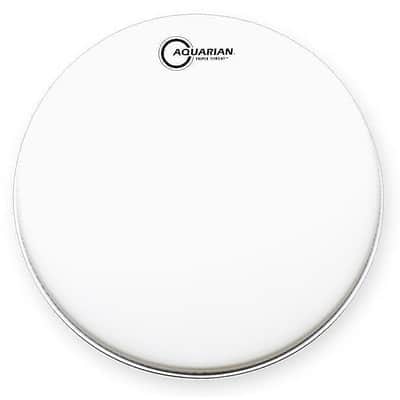 Aquarian TRP14 14" White Texture Coated Triple Threat Snare Drum Head w/ Video Link image 1