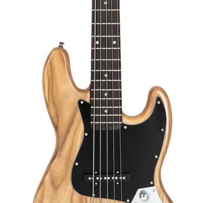 Glarry Burlywood GJazz Electric Full Size 5 String Bass Guitar image 9