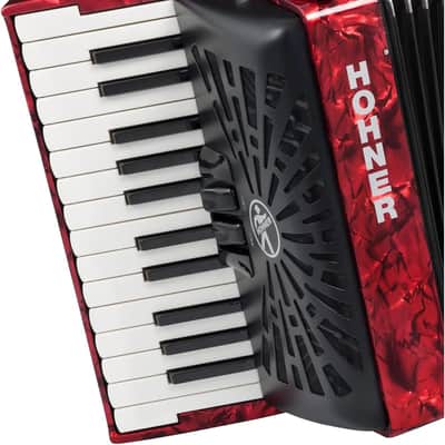 Hohner Bravo II 48 Chromatic Piano Key Accordion - Red (BR48RED) image 2