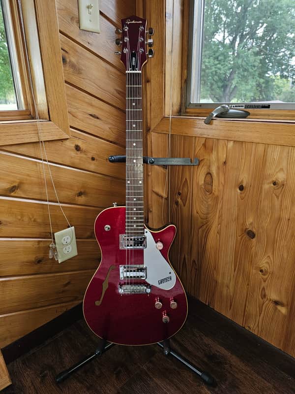 Gretsch G1626 Synchromatic Sparkle Jet with F-Hole 1999 - 2004 - Red Sparkle image 1