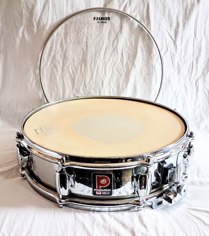 PREMIER VINTAGE  '70s ALUMINUM SNARE DRUM - CHROME - FREE SHIP TO C-USA! image 1
