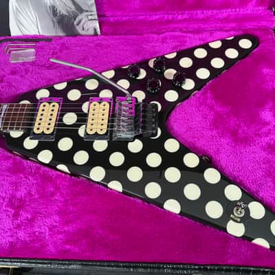 1998 Jackson USA Custom Shop Randy Rhoads - Limited Edition Flying V - Black with White Polka Dots - 150/150 image 3