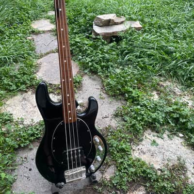 Sterling by Music Man Stingray Ray34 Converted Fretless - Black & Gig Bag image 2