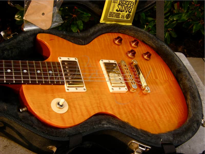 ULTRA RARE! * 2002 Gibson USA Les Paul Junior Special PLUS * Trans Amber TIGER FLAME ! * Standard image 1