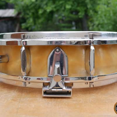 Sonor Teardrop D422 D421 Snare 14" x 4,5" 6-ply Gold Satin Flame Vintage Mid 60s image 7
