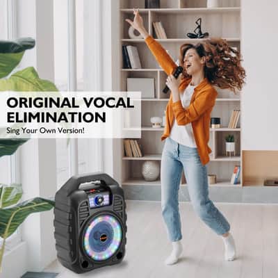 EARISE T26 Portable PA System with Wireless Microphone, Bluetooth Speaker, Karaoke Machine, FM Radio, Audio Recording, Remote Control, TF Card/USB/AUX Support image 3