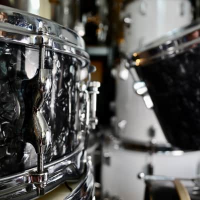 John Grey Broadway 'Super' Outfit No. 9051 Drum Kit in Black Marine Pearl with Snare - 1963 image 4