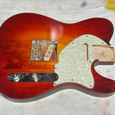 Cherry Burst Basswood T-style guitar body - Made in USA! image 10