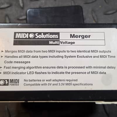 MIDI Solutions Merger 2-In/2-Out MIDI Merger 2010s - Black image 8