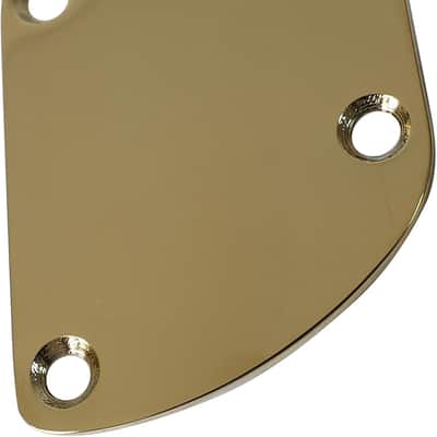 Electric Guitar Curved Neck Plate Stainless Steel Neck Joint Plate Compatible with Strat St Telecaster Tele Electric Bass Guitar Replacement Parts Gold image 4