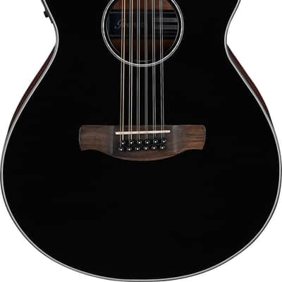 IBANEZ AEG5012-BKH 12-saitige Elektro-Akustik-Gitarre black gloss image 2