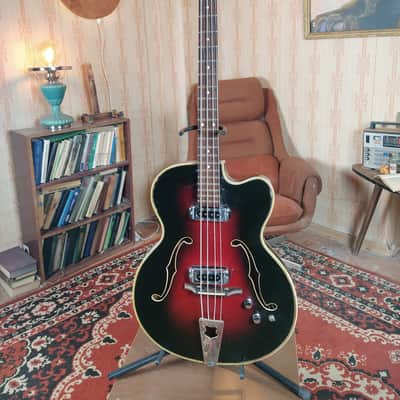 MUSIMA 1655 В Vintage BASS GUITAR RARE USSR Hollow Semi body image 2