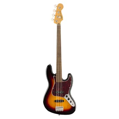 Used Squier Classic Vibe '60s Jazz Bass Fretless - 3-Color Sunburst image 2
