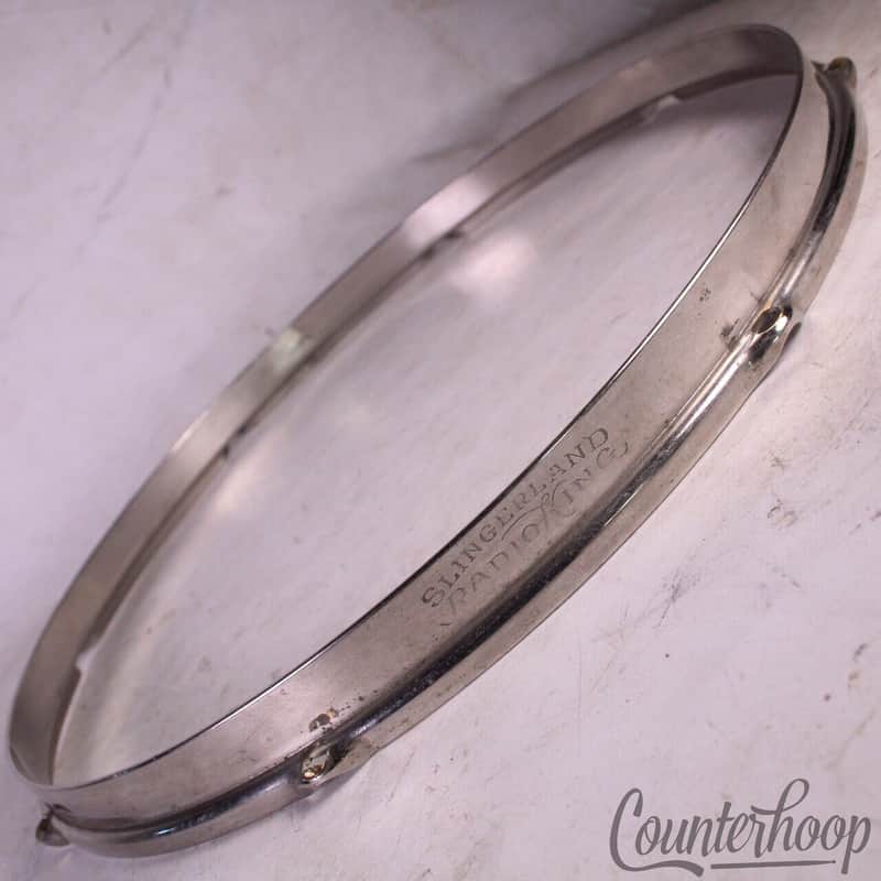 *Slingerland 15"Double-Flange Snare Drum Rim/Hoop Engraved Radio King Brass 40s image 1