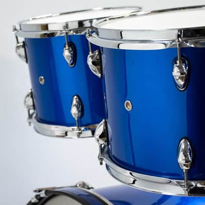 Orbitone Blue 4-Piece Drum Set - Complete with Cymbals & Hardware image 3