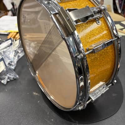 Leedy ( Shelly Mann) signature Vintage 5 1/2 x14 1964 - Gold Sparkle image 6