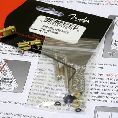 Fender Telecaster Movable Intonating Brass Saddle Kit, 0992099000 image 4