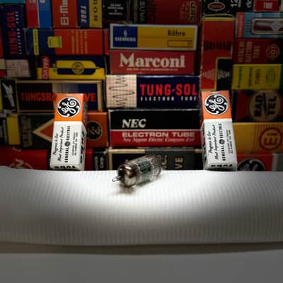 1x VintageNOS GE USA 5814A /FatGetter + MilitaryEdtn /Rugged Premium Grail 12AU7 ECC82 Plugin Sub /GreatMids! FullBody WarmTone Holographic Detail image 1