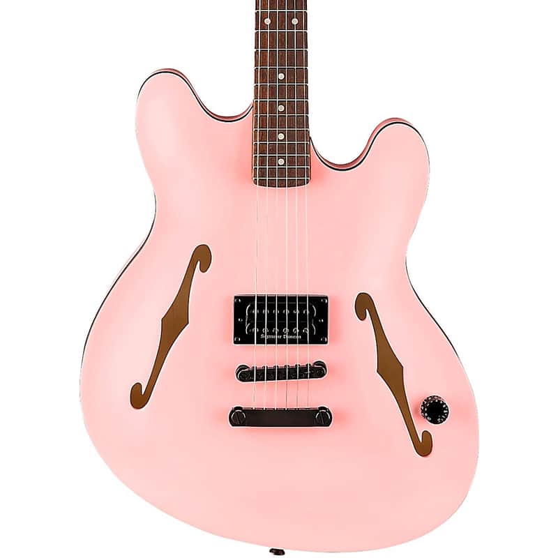 Fender Tom DeLonge Starcaster Electric Guitar Regular Satin Shell Pink image 1