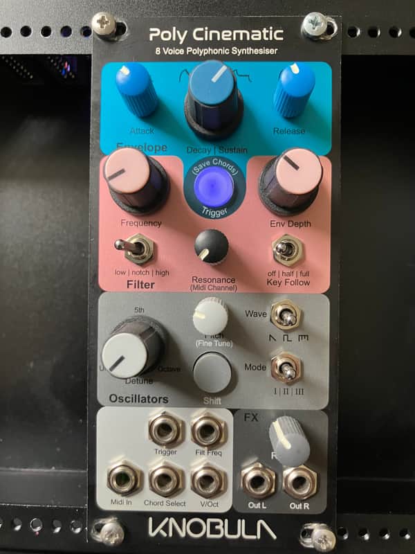Knobula Poly Cinematic 8-Voice Polyphonic Synthesizer Eurorack Module 2022 - Present - Multi-Color image 1