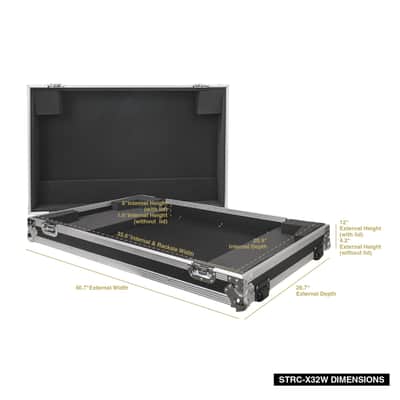 STRC-X32W | ATA Plywood Mixer Case with Interior Foam Protection and Recessed Wheels, for Behringer X32 Digital Mixer image 6