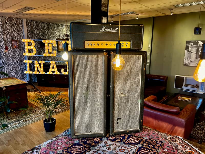 1966 Marshall 2x12 Pinstripe #1983 PA Column Cabinet Cab G12H T1281 image 1