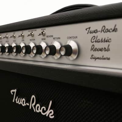 Two-Rock Classic Reverb Signature 100 W Head in Black with Silver Chassis and Knobs image 3