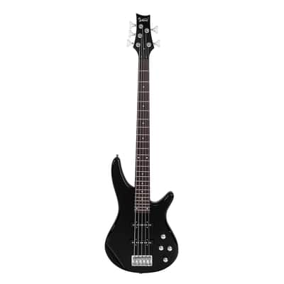 Glarry GIB Electric 5 String Bass Guitar Full Size Bag Strap Pick Connector Wrench Tool 2020s - Black image 3
