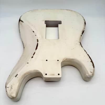 MJT Stratocaster Body Alder Relic Nitro Olympic White mjt6617 image 9