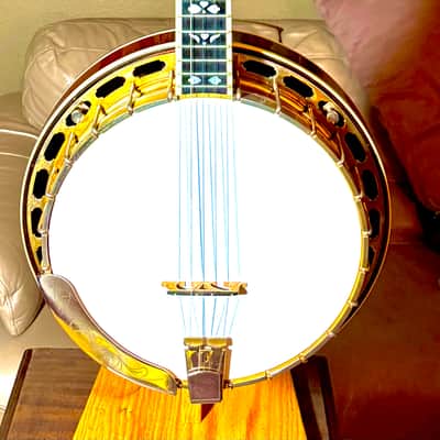 Recording King USA Greg Rich Prototype Five String Banjo Gold Plated Engraved 1997 - Cheery Sunburst Maple image 7