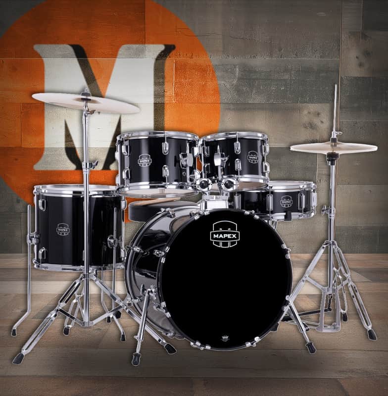 Mapex Comet 5 Piece Complete Setup 20 In. - Dark Black (CM5044FTCDK) image 1