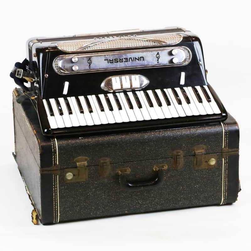 1950s Universal Electric Accordion Rare Stereo Model Vintage with Original Case Made in Italy image 1