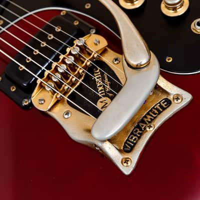 1993 Mosrite USA '64 Ventures Model "Built in Soul" Candy Apple Red w/ Vibramute, Case image 8