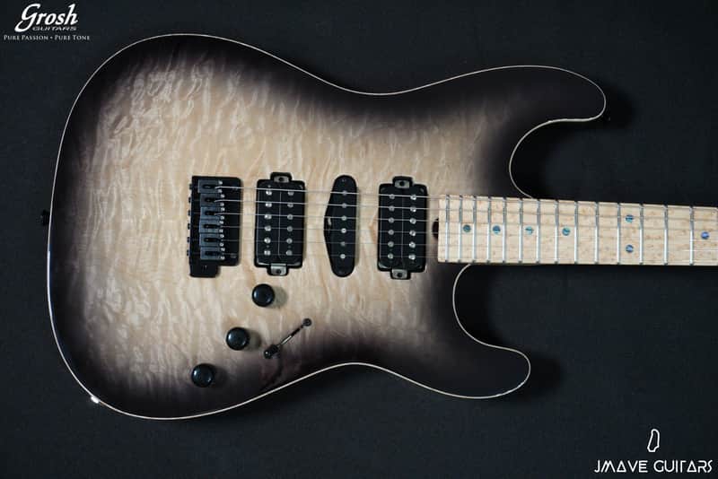 Grosh NOS Bent Top Black Burst image 1