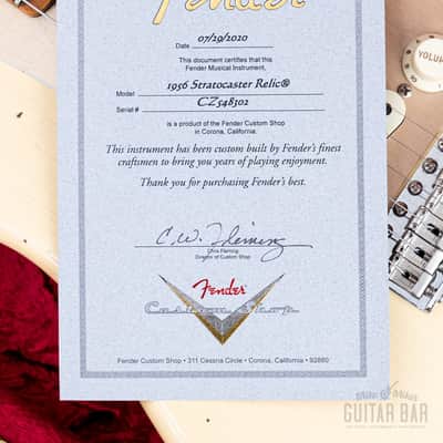 2020 Fender Custom Shop NAMM ‘17 Limited Edition 1956 Stratocaster Roasted Relic White w/ Case, CoA image 14
