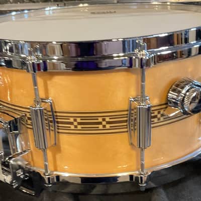 Tama AW-456 50th Limited Mastercraft Artwood Reissue 14x6.5" Snare Drum 2024 - Present - Birch with Center Wood Inlay image 4