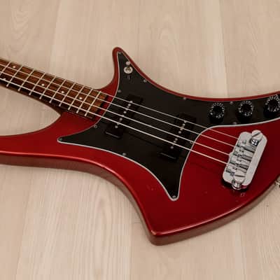 1982 Guild X-702 Vintage Bass Guitar Candy Apple Red w/ Case image 9