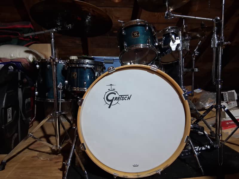 Gretsch Catalina Birch 7x8/ 8x10 / 9x12 / 14x14 / 18x22 / 5.5x14" 6pc Drum Kit 2004 - 2006 - Caribbean Blue Shell Pack image 1
