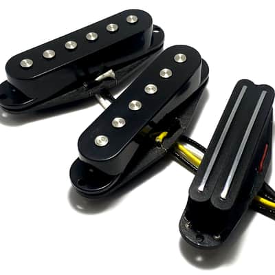 Duo Noiseless Bridge Middle & Neck Pickup Set, Duo Rail Strat Sized Humbucker + Mod Noiseless Strat Pickups image 1